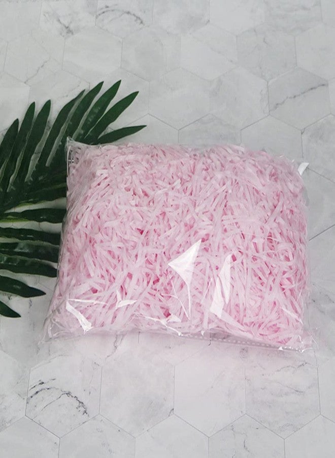 JINZOFLY ورق الرافيا المقطع من جينزوفلاي، 100 غرام من ورق عيد الحب المقطع لصندوق الهدايا، حشو ورق مقطع مجعد لتغليف الهدايا وملء السلال (وردي فاتح) - Image 3